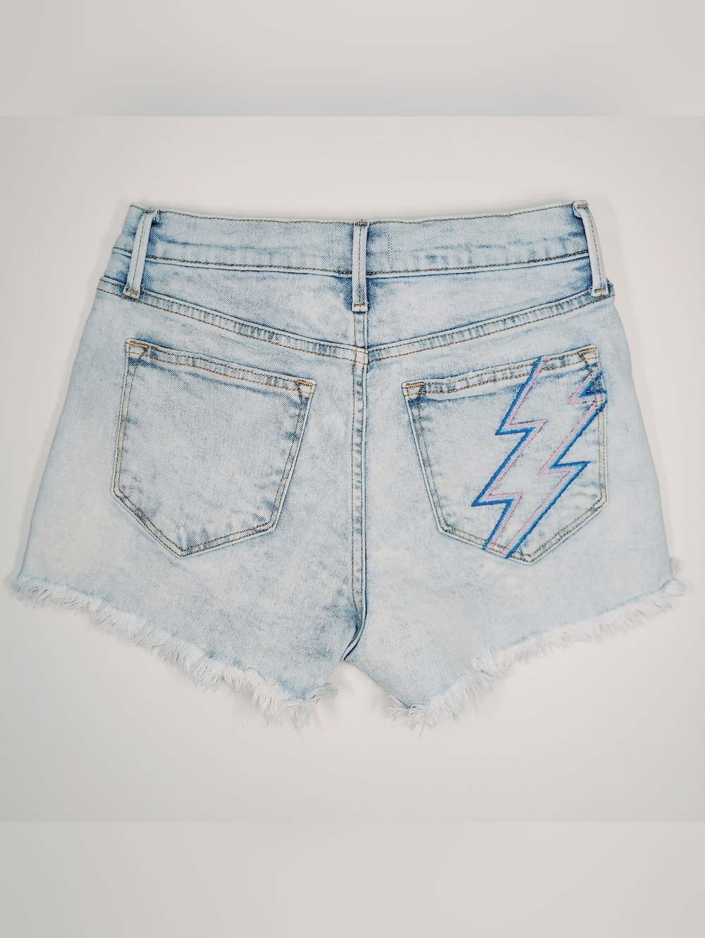 Driftwood Goldie Stardust Highwaisted Distressed Women's Denim Shorts Size W25 - Picture 9 of 10